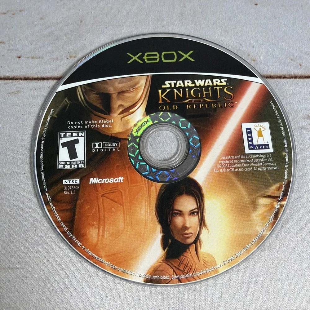 Star Wars Knights of the Old Republic Microsoft Xbox Disc Only